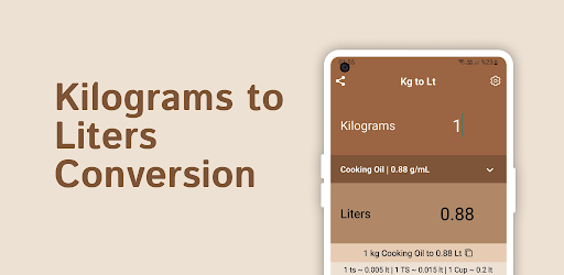 Kg to Liter Android App Download